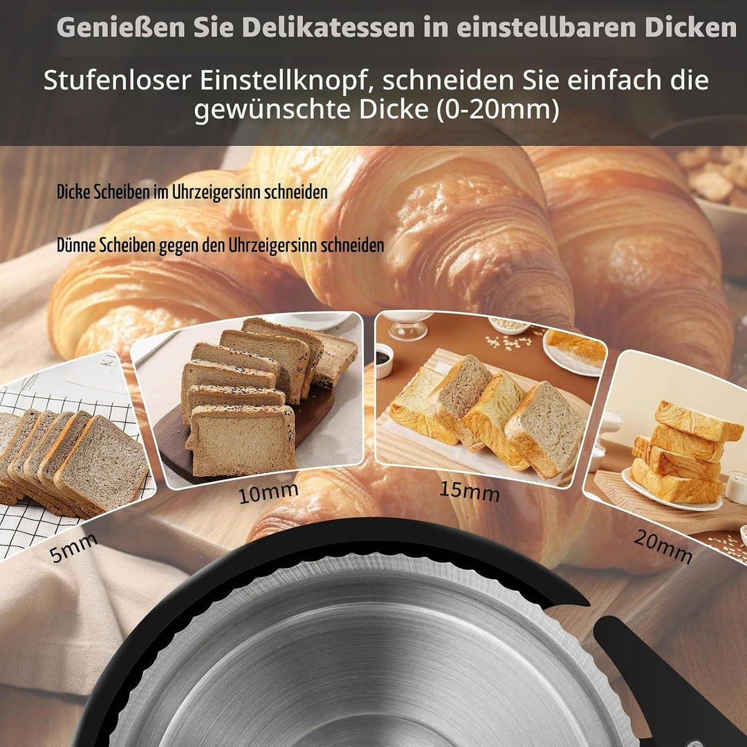 Brotschneidemaschine manuell, Edelstahl 304 Allesschneider Mit Skala &amp; Saugnäpfen, Einstellbare Dick