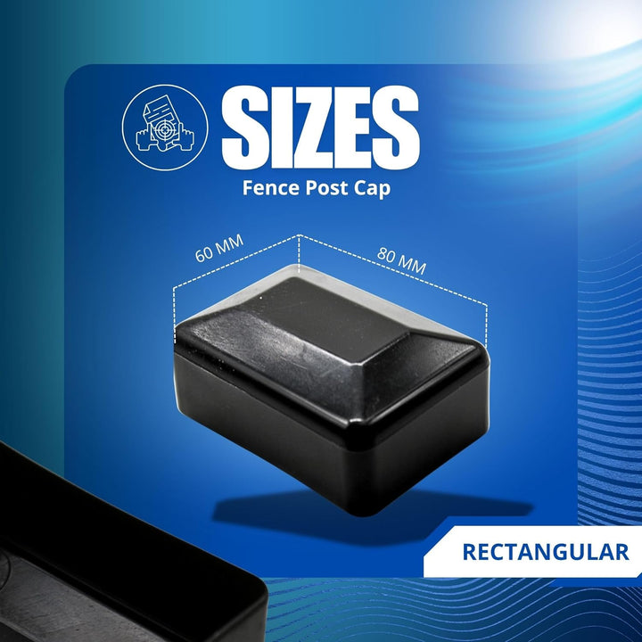 DOJA Barcelona Zaunpfosten Kappen Für Effektiven Schutz - Pack 12-80x60: Schwarz - Pfostenkappen Mit