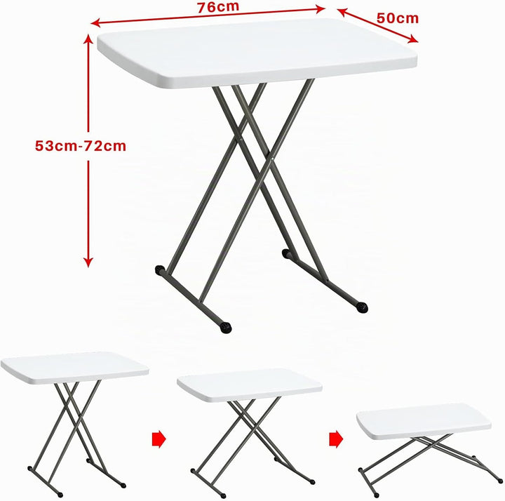 HollyHOME Klapptisch Klein Outdoor Gartentisch Wetterfest Campingtisch Klappbar Tisch 2.5FT/76x 50cm