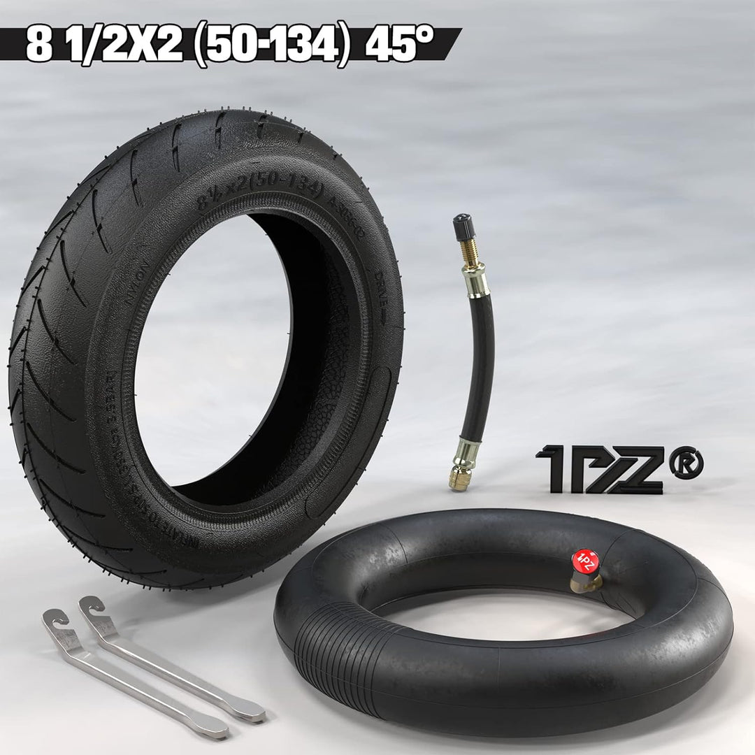 1PZ 6QI-3JX 8 1/2 x 2 (50-134) Reifen + Schlauch mit Winkelventil 45° Ersatz für Inokims Light Elekt