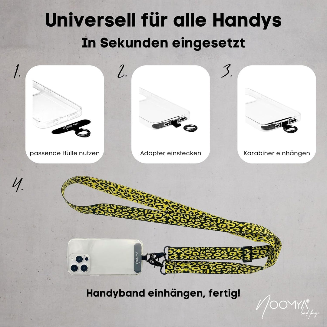 breite Handykette – Handyband universal zum Umhängen mit Adapter, Handy Band verstellbar & abnehmbar