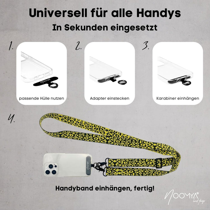 breite Handykette – Handyband universal zum Umhängen mit Adapter, Handy Band verstellbar & abnehmbar