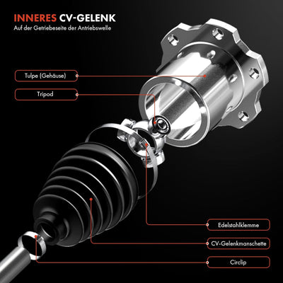 Frankberg 1x Gelenksatz Vorne Getriebeseitig Kompatibel mit A4 8E2 B6 1.8L 2000-2004 A4 8EC B7 1.8L-