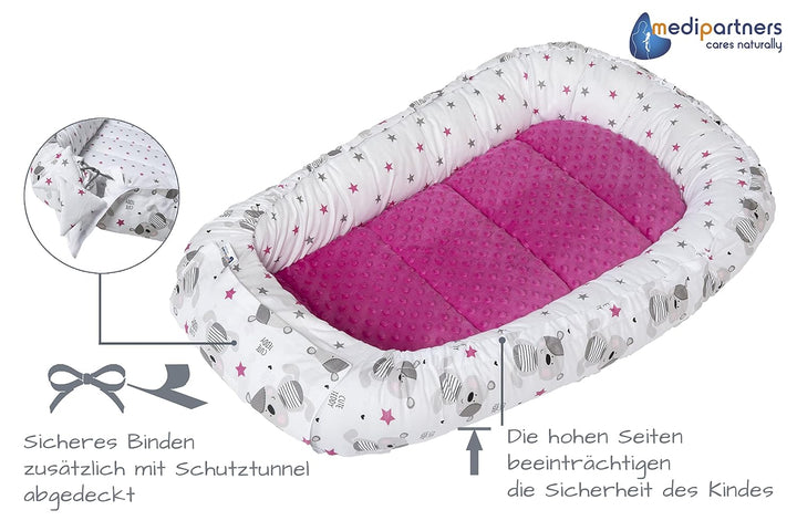 Medi Partners 5 teilig Babynestchen Set Babynest 100x60x15 herausnehmbarer Einsatz Bett Kuschelnest