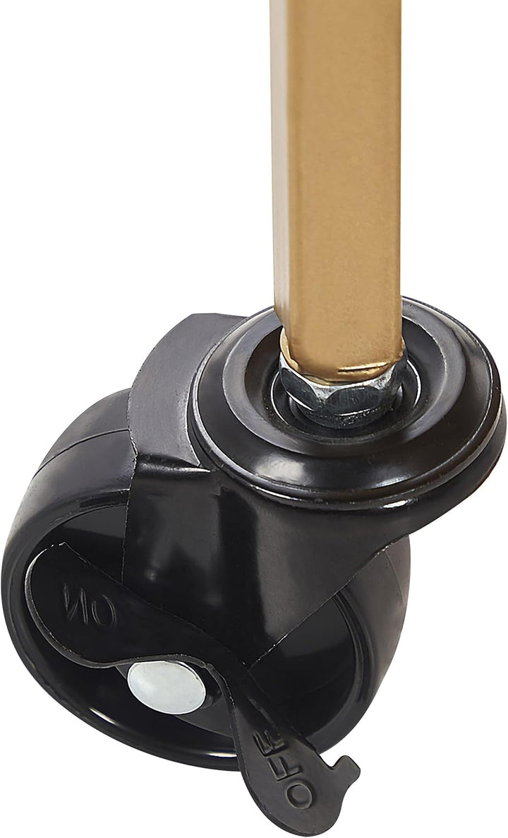 Beliani Servierwagen Eisen Gold Glasplatte Spiegeleffekt rund 4 Rollen 2 Griffe Farley