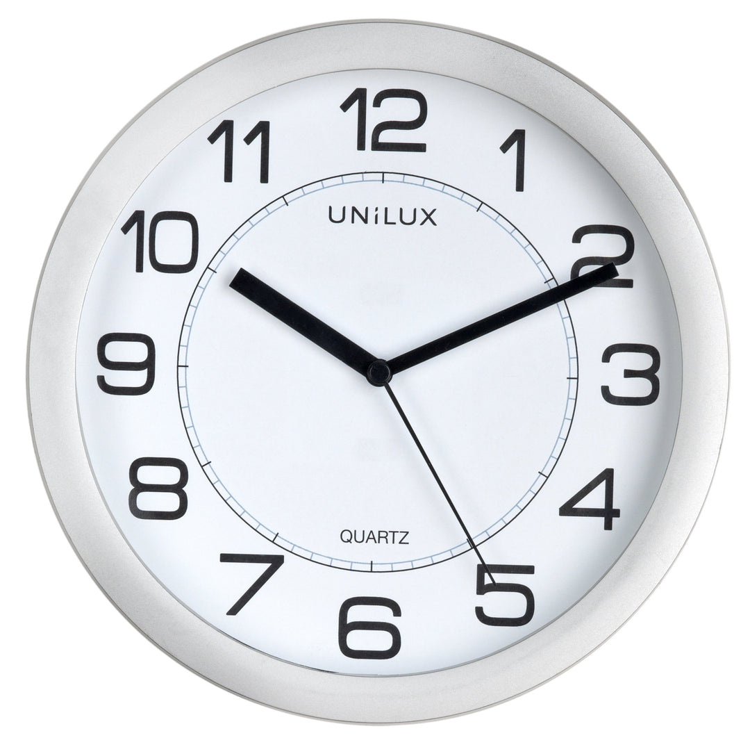 Unilux Wanduhr Magnetisch Attraction, 22 cm, lautlos, silbergrau, Grau
