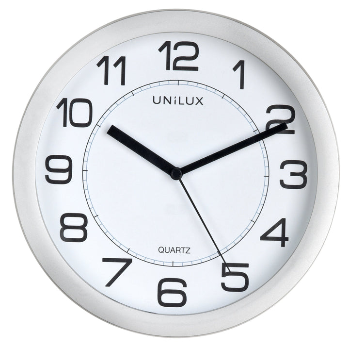 Unilux Wanduhr Magnetisch Attraction, 22 cm, lautlos, silbergrau, Grau