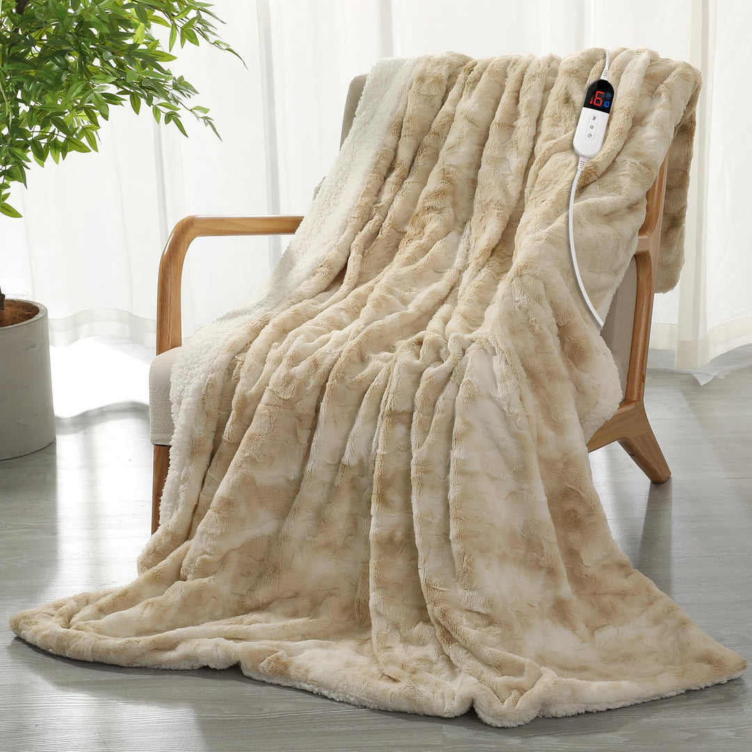 COZYTY Wärmedecke – Heizdecke Mit Abschaltautomatik 130×180cm, 6 Heizstufen & 10h Auto-Abschaltung,