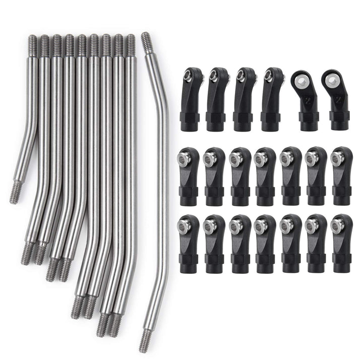 AXspeed 10 Stück Rostfreier Stahl Steering Pull Rod Link Linkage für Axial SCX10 II 90046 1: 10 RC A