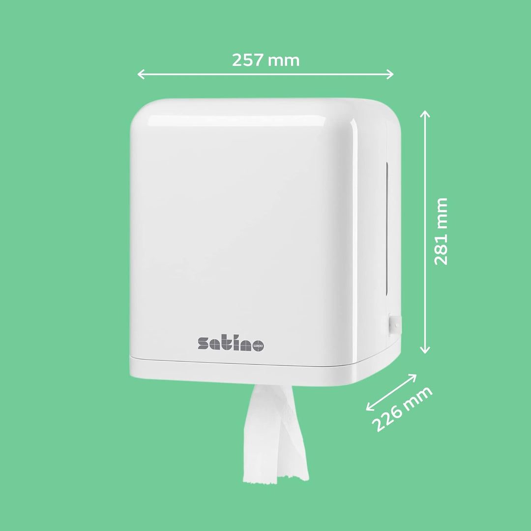 Satino by WEPA Centerfeed Handtuchrollen Spender Plus - 331000 - CF1 kompatibel - weiss - Innenrolle