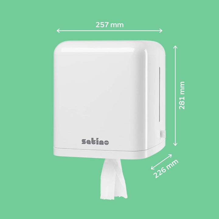Satino by WEPA Centerfeed Handtuchrollen Spender Plus - 331000 - CF1 kompatibel - weiss - Innenrolle