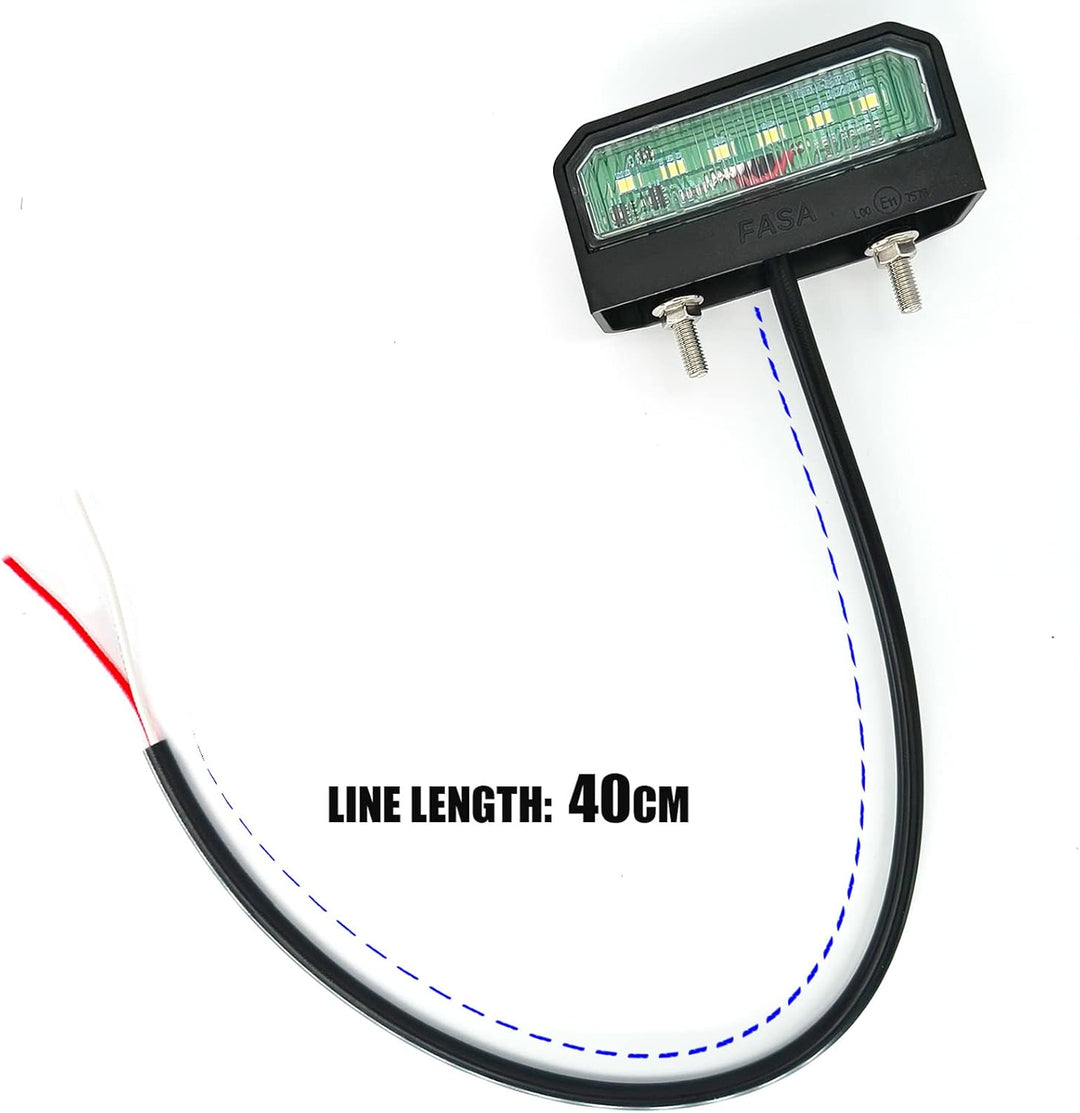 2 PCS PKW-Anhänger LED Kennzeichenbeleuchtung Weiss, Weiss KFZ Nummernschildbeleuchtung mit E-mark f
