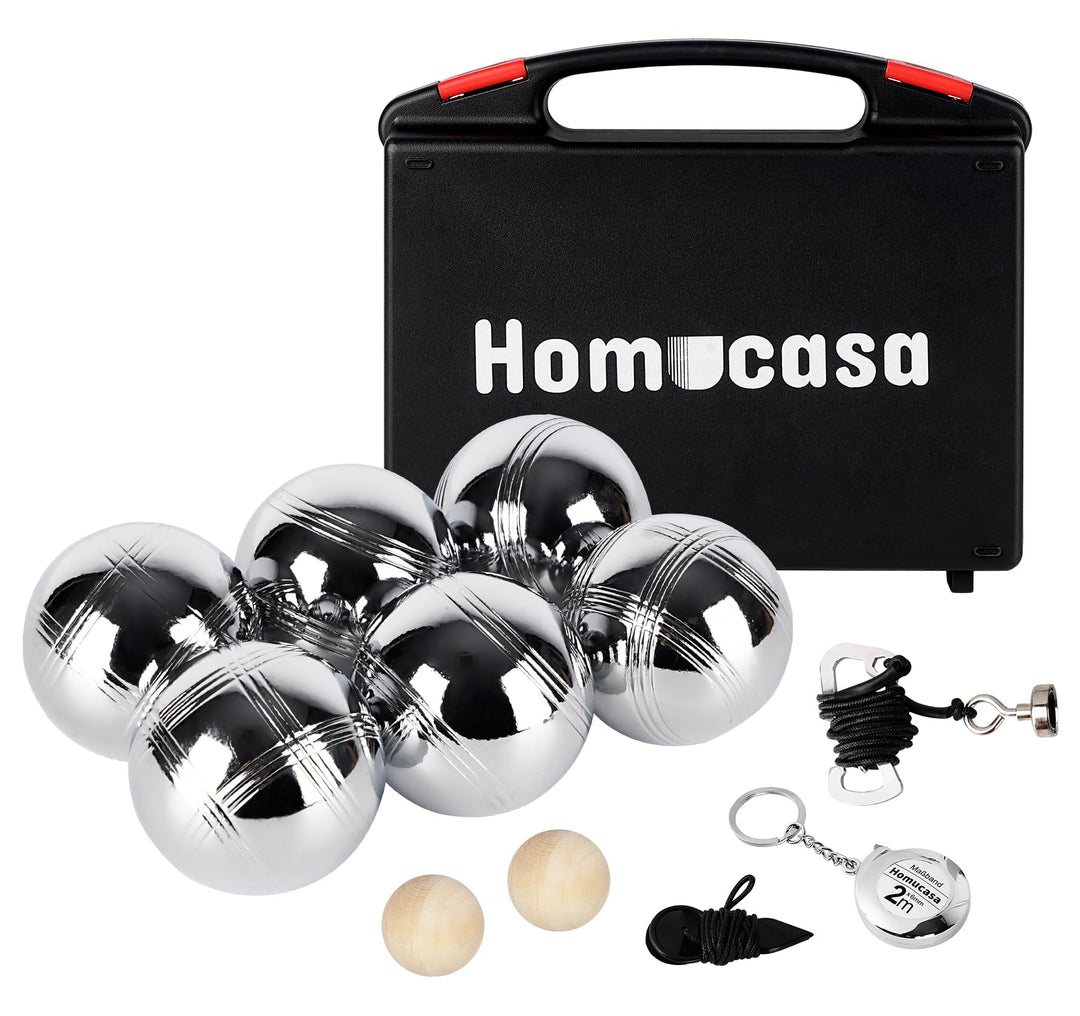 Boule Kugeln Set 6 Kegeln Boccia Kugeln Set, Petanque-Kugeln Set Boules/Petanque Set mit PP-Aufbewah