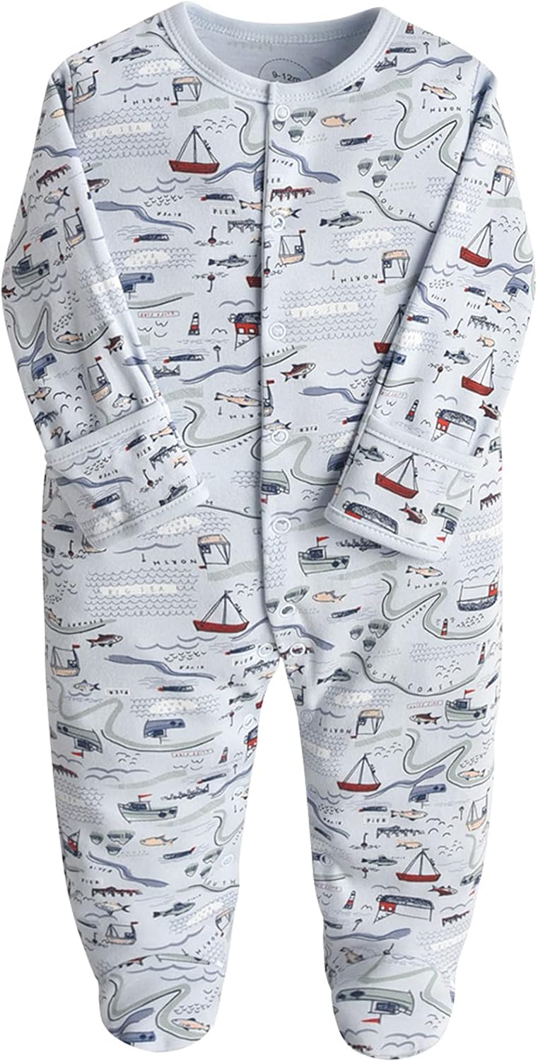 Baby Mädchen Schlafstrampler 3er Pack Jungen Pyjamas Baumwolle Overalls Strampler für 0-12 Monate, B