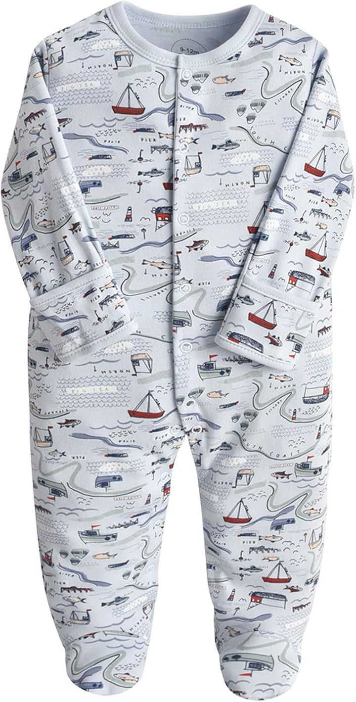 Baby Mädchen Schlafstrampler 3er Pack Jungen Pyjamas Baumwolle Overalls Strampler für 0-12 Monate, B