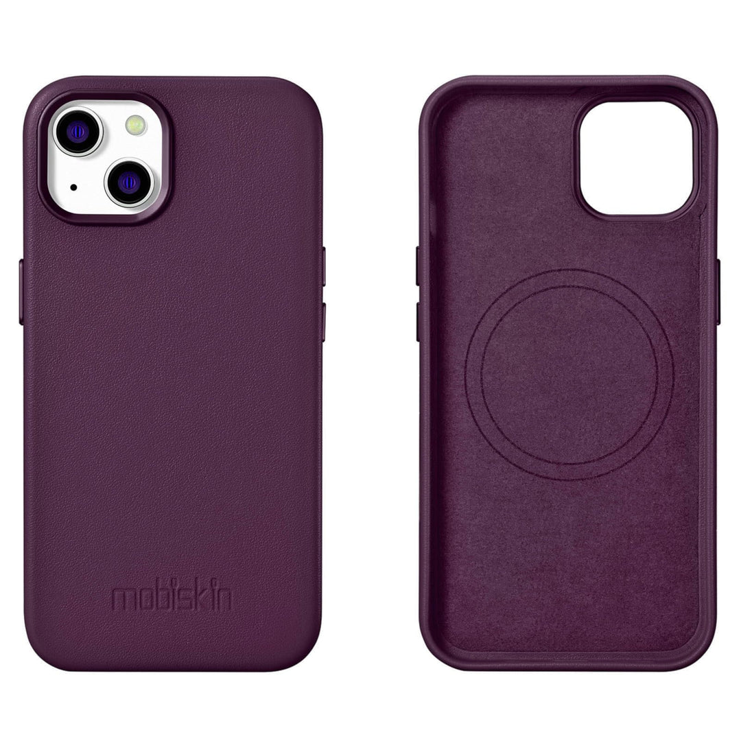 Mobiskin Hülle kompatibel mit Apple iPhone 14 Plus (6,7 Zoll), Handyhülle mit echtem Leder, Case, Sc