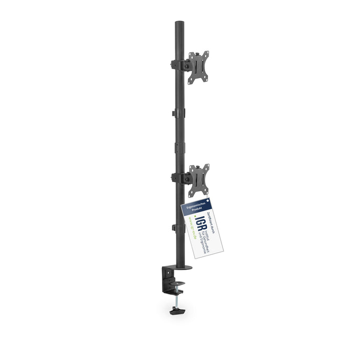 DIGITUS Monitorhalterung - Tischklemme - 2 Monitore - Vertikal - Bis 32 Zoll - VESA 75 und 100 - Sch