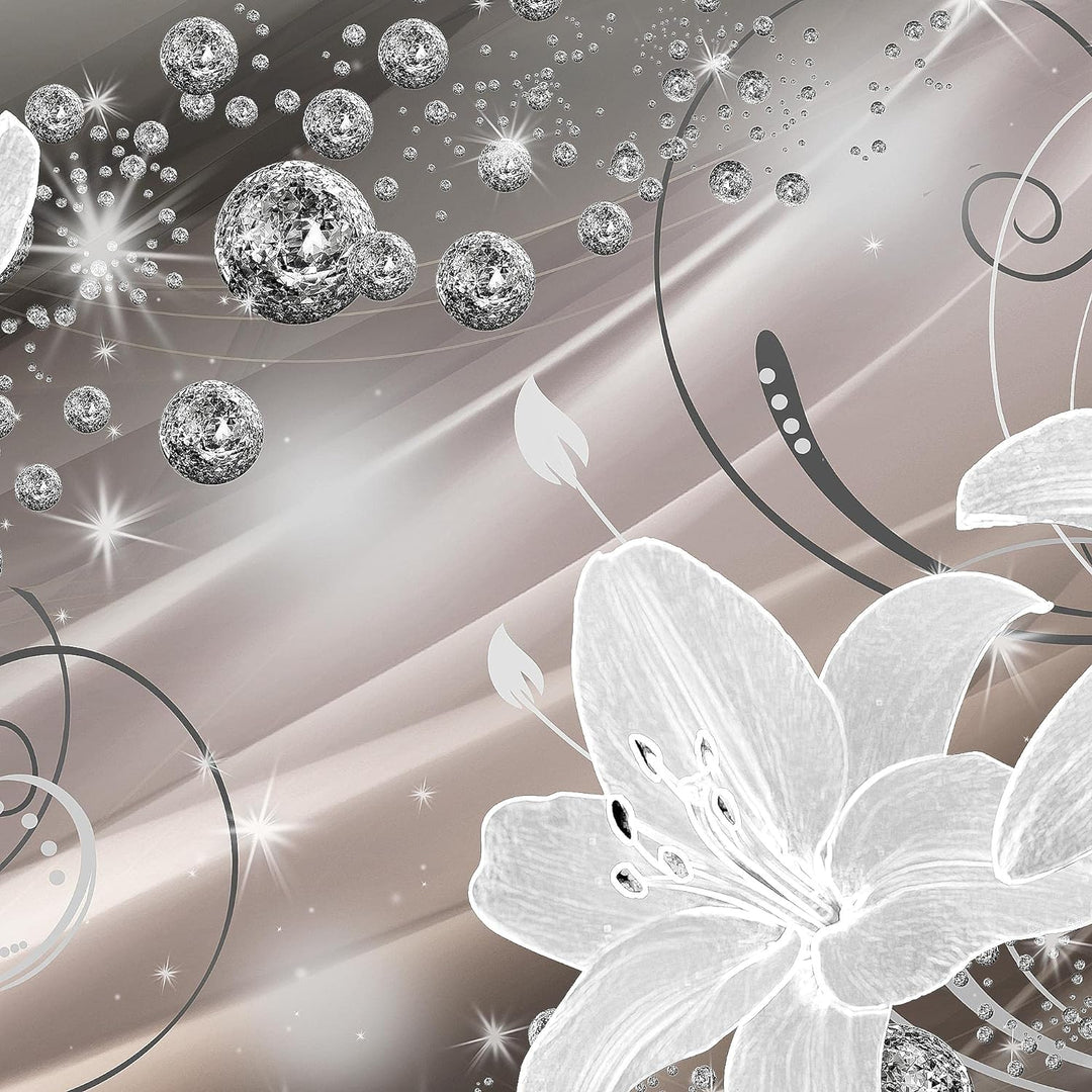 Runa Art Wandbilder Blumen Lilien 5 Teilig Bild auf Vlies Leinwand Deko Wohnzimmer Abstrakt Braun 21