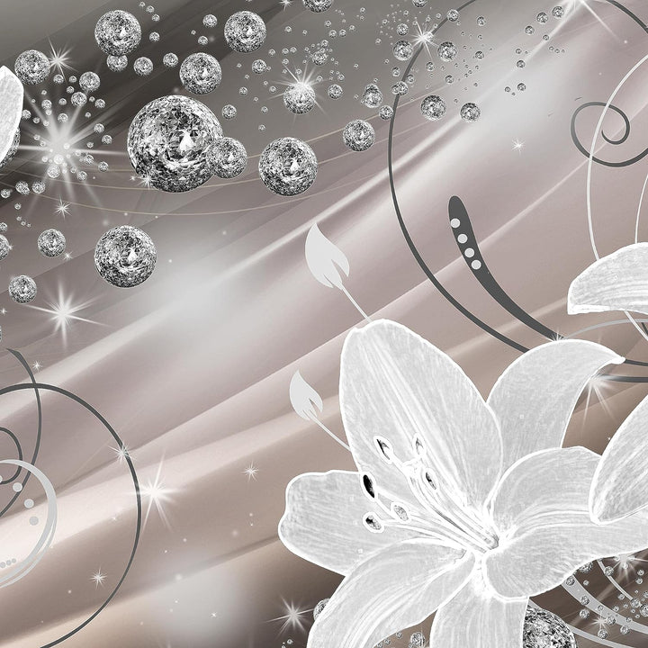 Runa Art Wandbilder Blumen Lilien 5 Teilig Bild auf Vlies Leinwand Deko Wohnzimmer Abstrakt Braun 21
