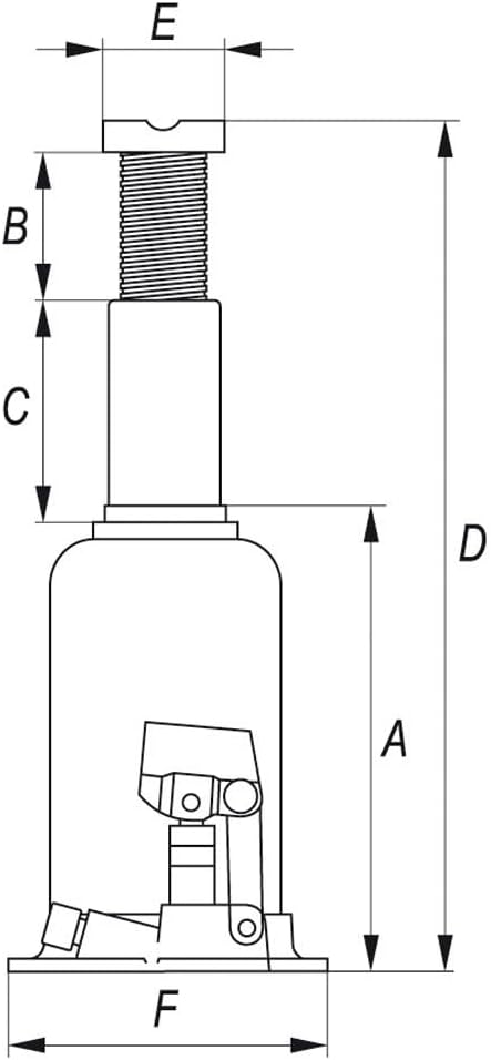 Yato Bottle Jack Two Stage Piston 10T, Schwarz, YT-1714