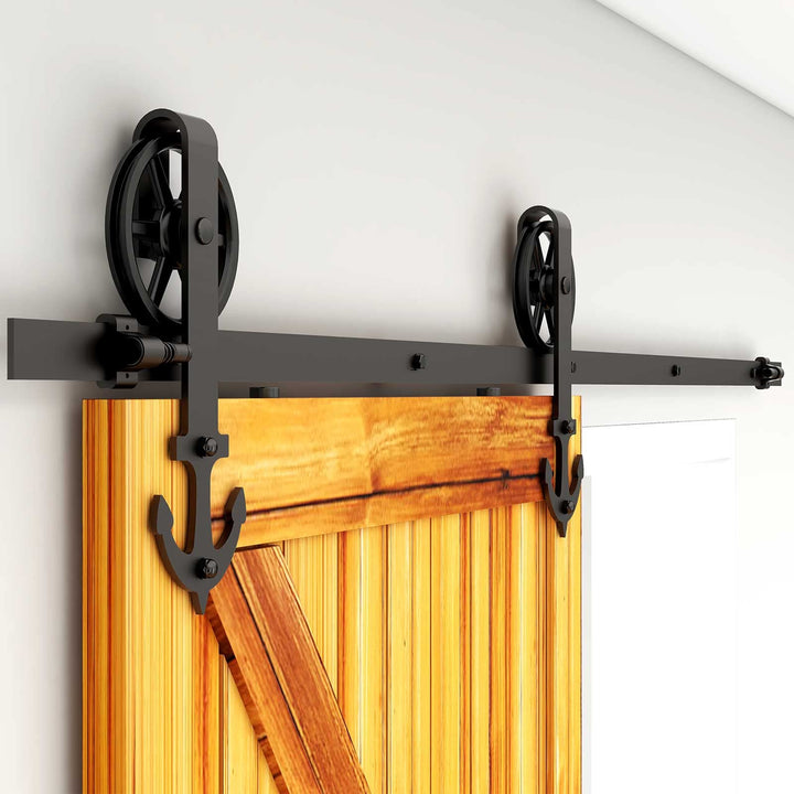 WOLFBIRD 200cm(6.6FT) Hardware Schiene Kit Schiebetür Rolle Grosses Rad, Verwendet für Schiebetürbes