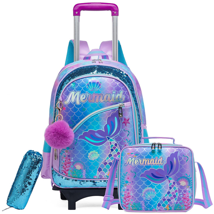 HTgroce Kinder Trolley Rucksack Schultasche Schulranzen Mädchen schultrolleys Schulrucksack Kinderko