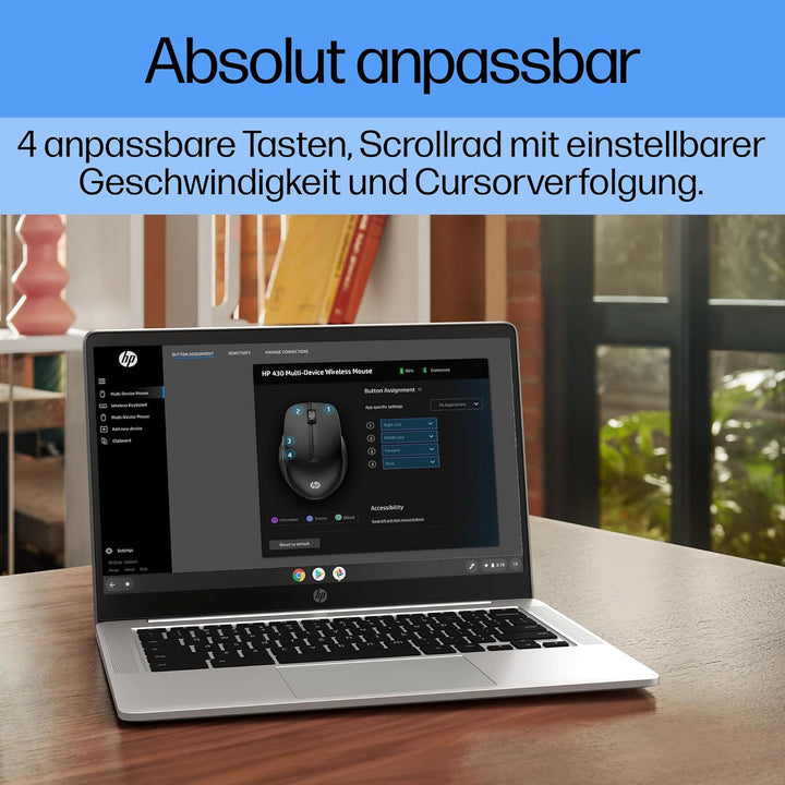 HP 430 Wireless-Maus | Wireless-Verbindung mit 2,4 GHz & Bluetooth 5.2 | USB Dongle | 4.000 dpi | 4