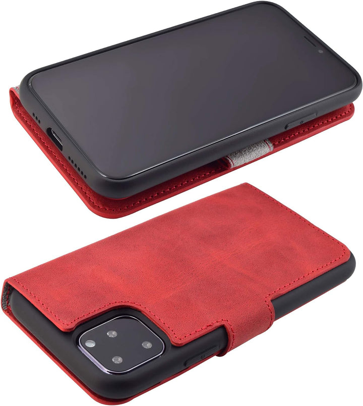 Suncase Book-Style Hülle kompatibel mit iPhone 11 Pro (5.8 Zoll) Leder Tasche (Slim-Fit) Lederhülle