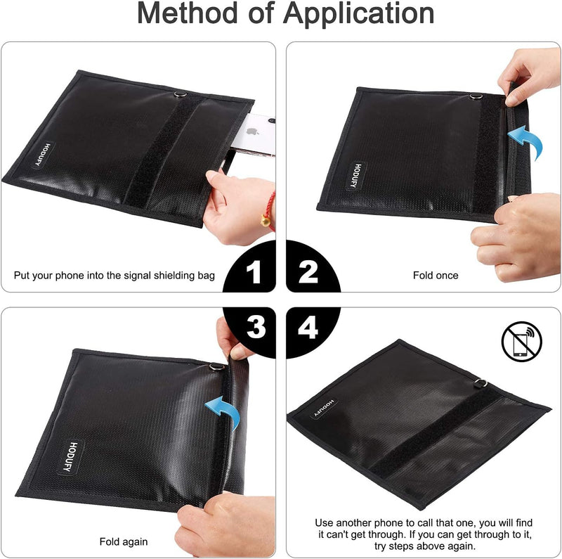 Faraday Tasche für Handys, Hodufy Tablet Tasche, Signal Isolation Feuerfester Schild Käfig Tracking,