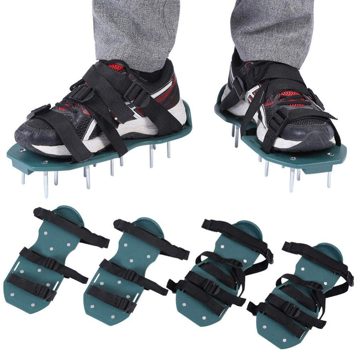 Ejoyous Rasenbelüfter Schuhe mit Nägeln, Rasenflächen Aerato mit 4 Klemmbändern und rostfreien Spitz