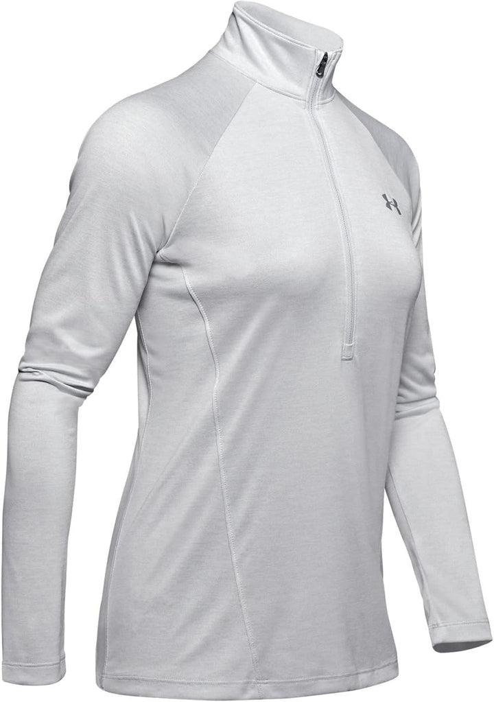 Under Armour Damen Fitness T-Shirt und Tank Tech 1/2 ZIP XS Halo Gray, XS Halo Gray