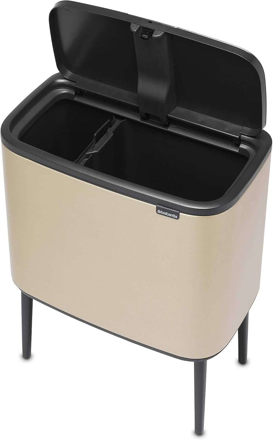 Brabantia Bo Touch Mülleimer Recycling, Metallic Gold, 11 + 23L 2 Inneneimer (11 + 23L) Champagne, 2