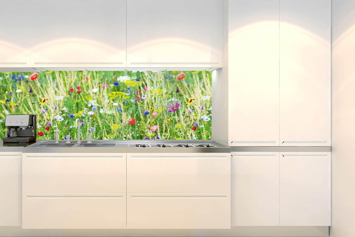 DIMEX Küchenrückwand Folie selbstklebend Wiese mit Blumen | Klebefolie - Dekofolie - Spritzschutz fü