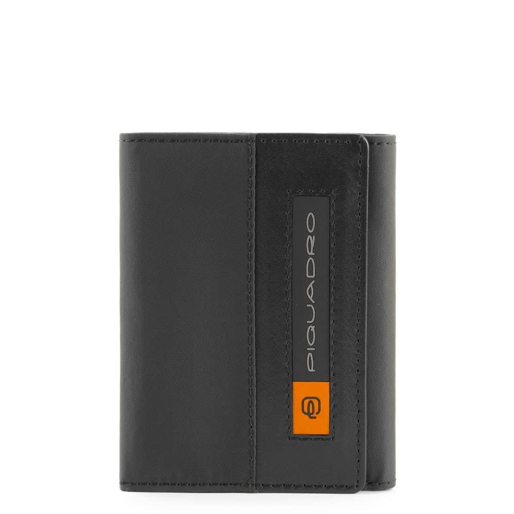 Piquadro PQ-Bios Faltbare Geldbörse, Schwarz, Taglia Unica, Modern, Schwarz, one Size, Modern