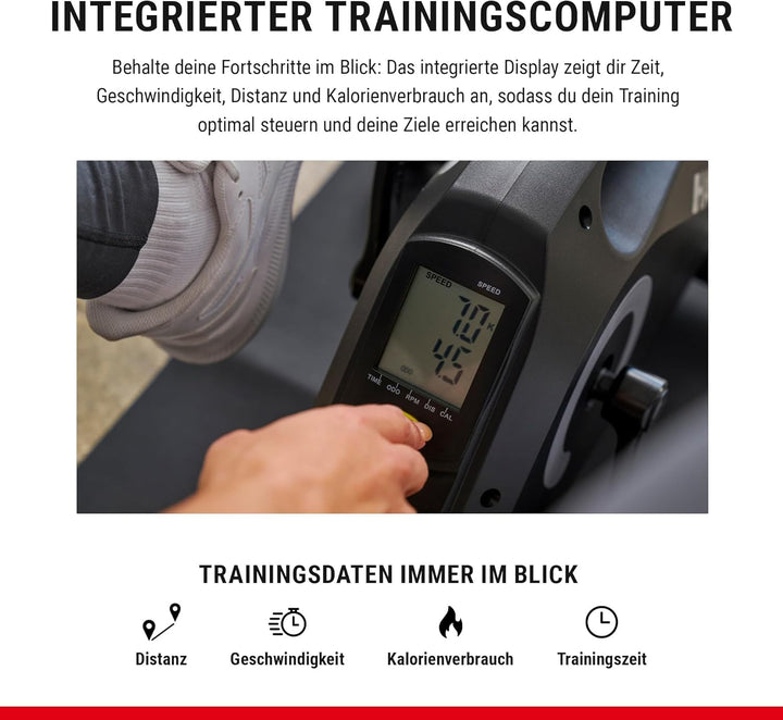 HAMMER Pedaltrainer Set Magnet - standfest, leise &amp; mobil inkl. Anti-Rutsch-Matte &amp; Befestigungsband