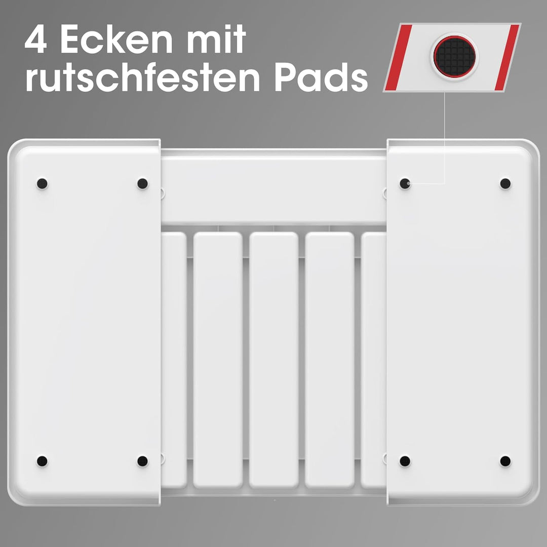 Aujen Besteckkasten für Schubladen -Abnehmbar Besteckeinsatz für Schubladen, Erweiterbar Praktischer