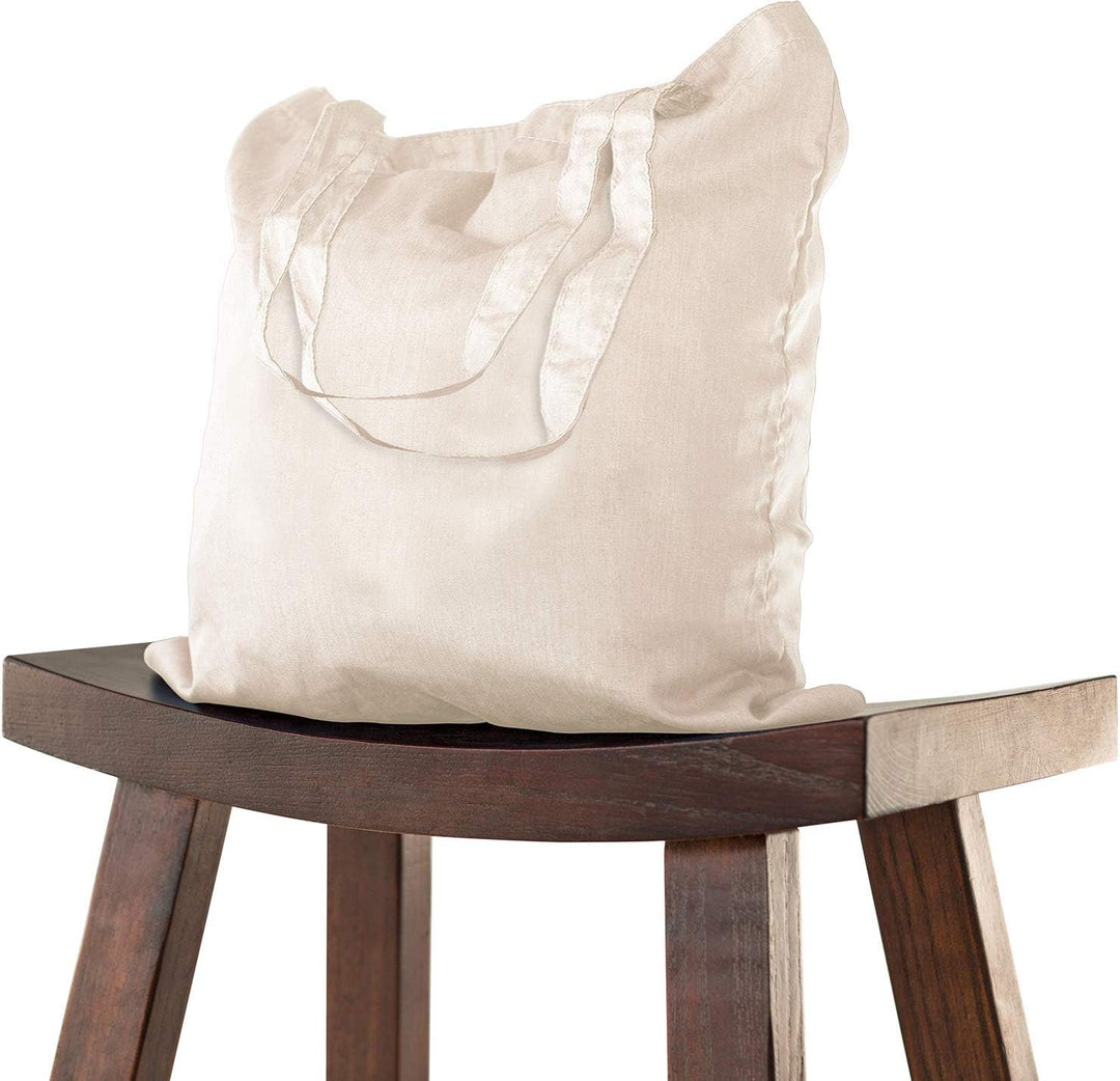 Baumwolltasche 38x42 cm unbedruckt, 25 Stück - Zwei KURZE Henkel OEKO-TEX® zertifiziert Stofftasche,