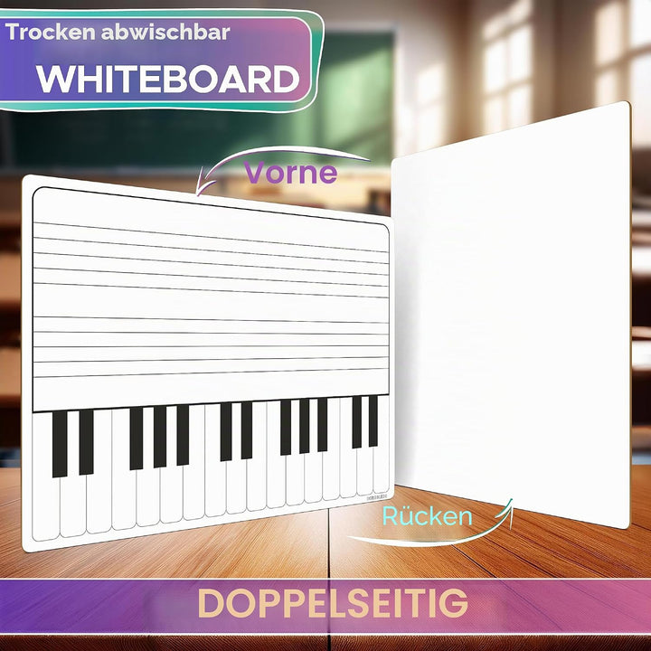 Whiteboard mit Tastatur, trocken abwischbar, 28,9 x 35,6 cm, langlebig, tragbar, doppelseitig, für K
