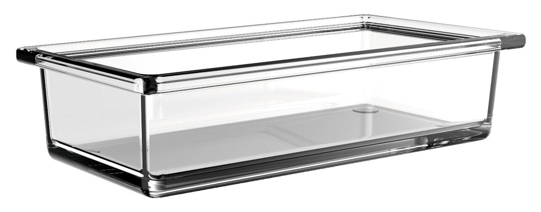 Emco Liaison Glasschale rechteckig für Reling, Kristallglas klar, flach, lang