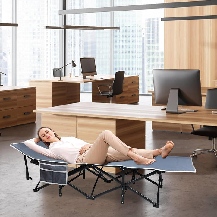 HENGMEI Feldbett Klappbar Campingbett Feldbetten Feldbetten Klappbar Bett mit Seitentasche Tragetasc