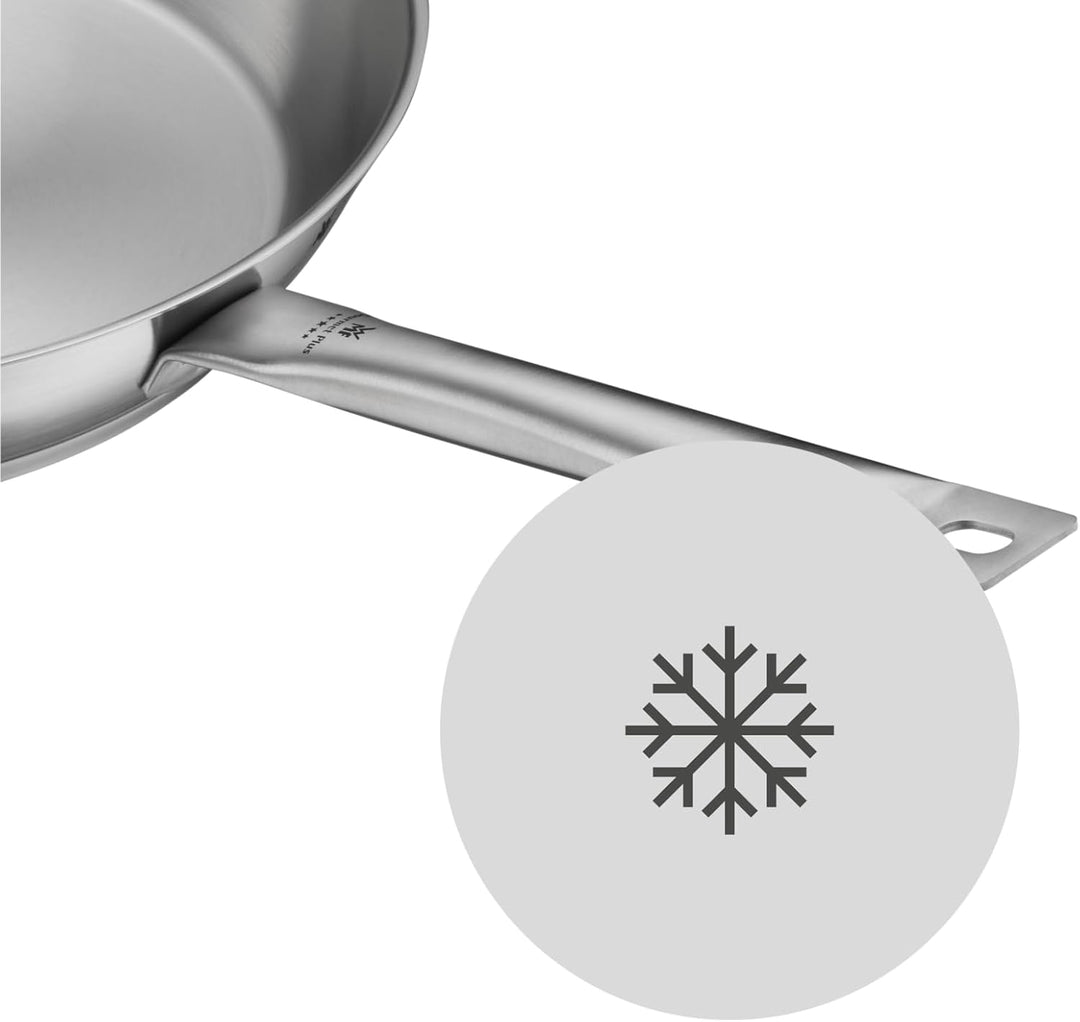 WMF Gourmet Plus Bratpfanne 28 cm, Edelststahlpfanne Induktion unbeschichtet, mattiert, spülmaschine