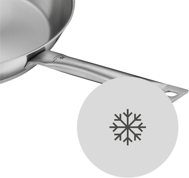 WMF Gourmet Plus Bratpfanne 28 cm, Edelststahlpfanne Induktion unbeschichtet, mattiert, spülmaschine