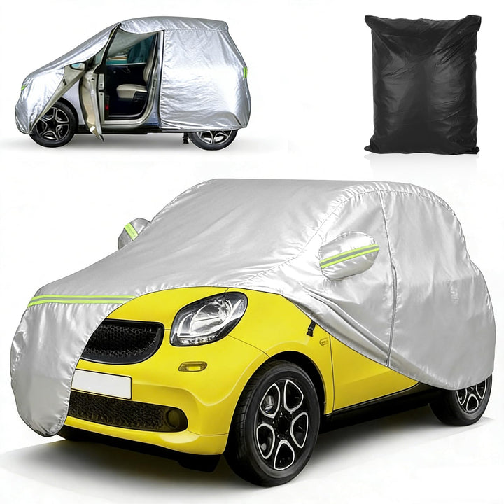 Autoabdeckung für Smart Fortwo W451 W453 2016-2024, wasserdichte Winter Atmungsaktiv Vollgarage Auto