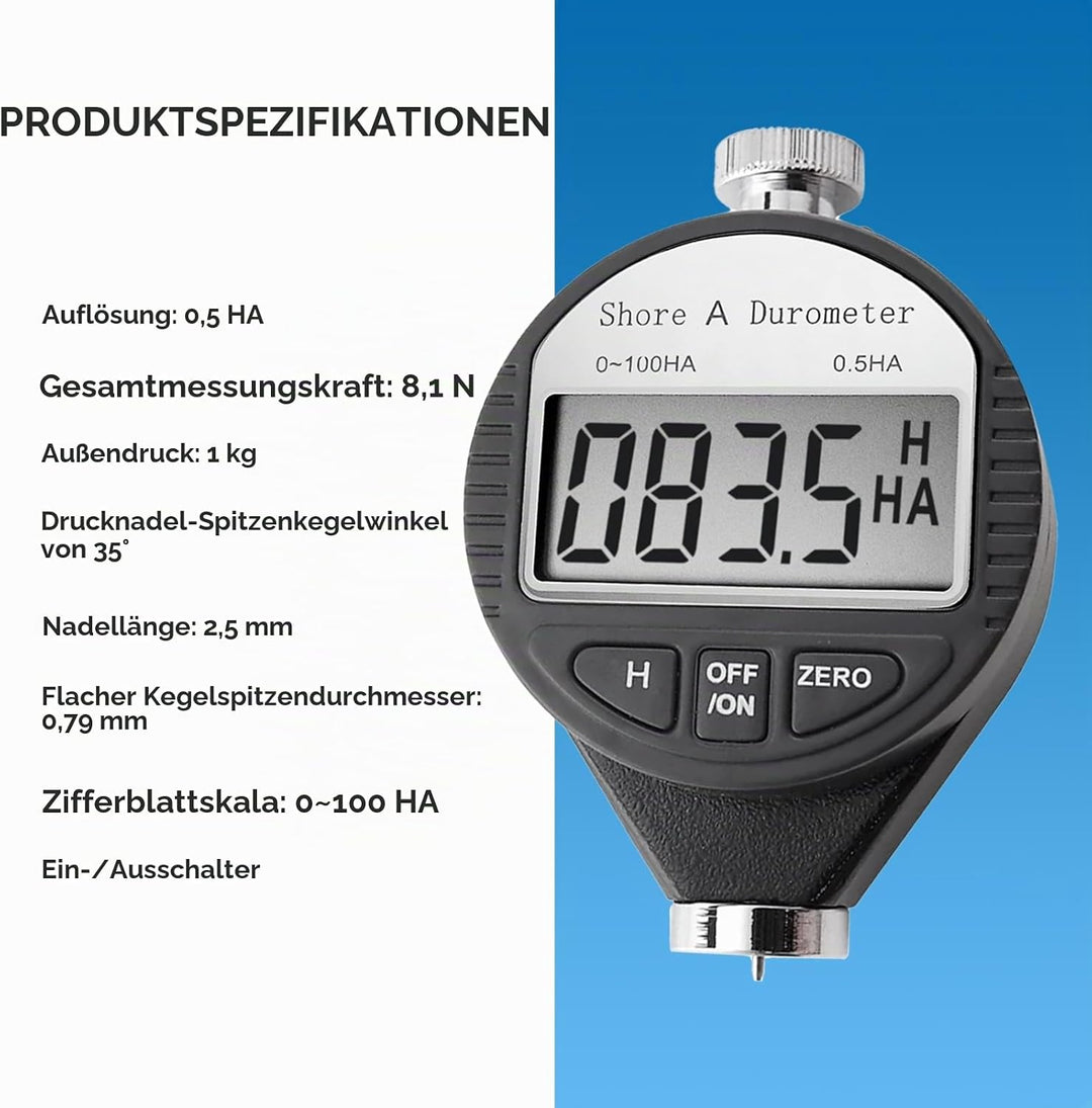 GAIN EXPRESS Hand Shore-A-Härte-Meter Prüfvorrichtung bewegliche Digital LCD Display Durometer 0~100