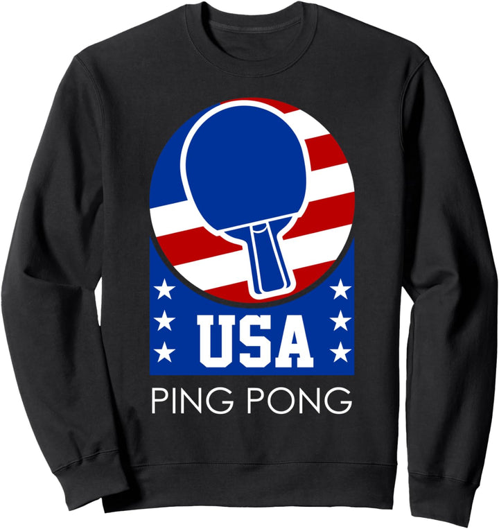 Tischtennis USA Flag Ping Pong Lustiges Tischsport-Geschenk Sweatshirt