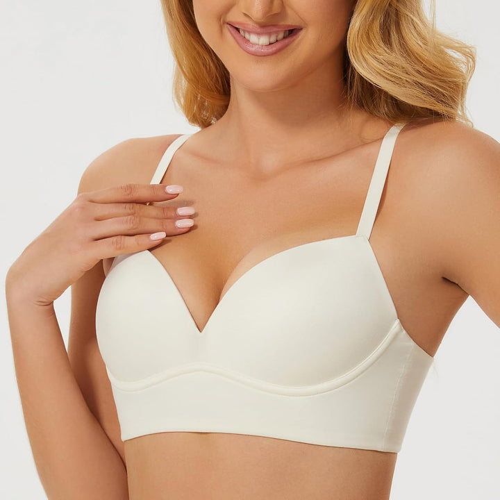 MELENECA Gepolsterter Nahtloser kabelloser Push-up-BH für Damen mit Halt und Hebung 70E Gebrochenes