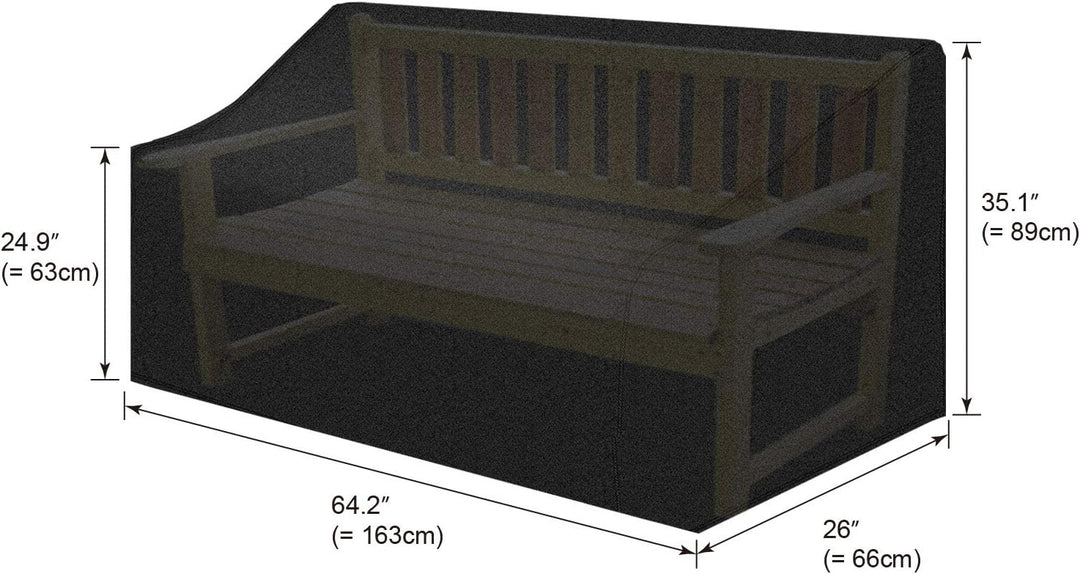 INMUA Gartenbank Abdeckung 3 Sitzer Wasserdicht, Schutzhülle für Gartenbank Winddicht, UV-beständige