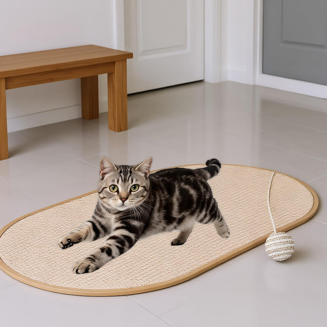1 Stück Katzen-Kratzwand Set – Selbstklebende Kratzbrett Wand Aus Sisal, 55×33 cm Wasser­Tropfen-Des