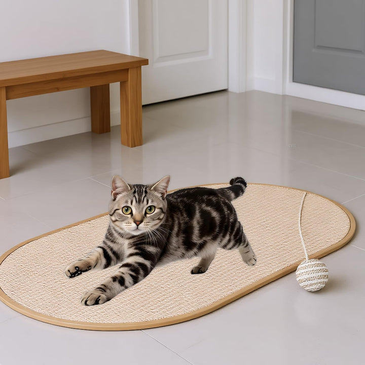 1 Stück Katzen-Kratzwand Set – Selbstklebende Kratzbrett Wand Aus Sisal, 55×33 cm Wasser­Tropfen-Des