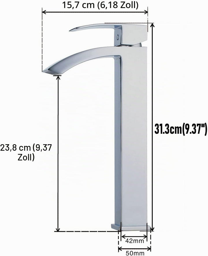 Bad Schiff Waschbecken Wasserhahn Einhand Verchromt Wasserfall Auslauf 1 Loch Deck Montieren Toilett